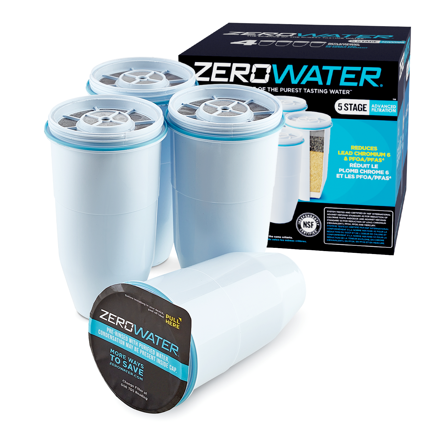 Lot de 4 filtres ZeroWater